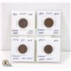 Image 1 : LOT OF 4 USA INDIAN HEAD CENTS