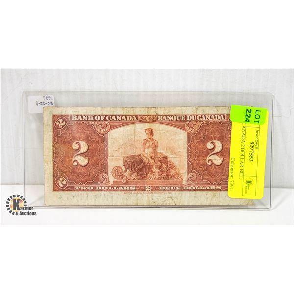 1937 CANADA 2 DOLLAR BILL