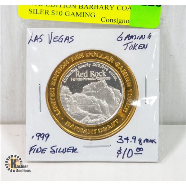 LTD EDITION BARBARY COAST .999 SILER $10 GAMING