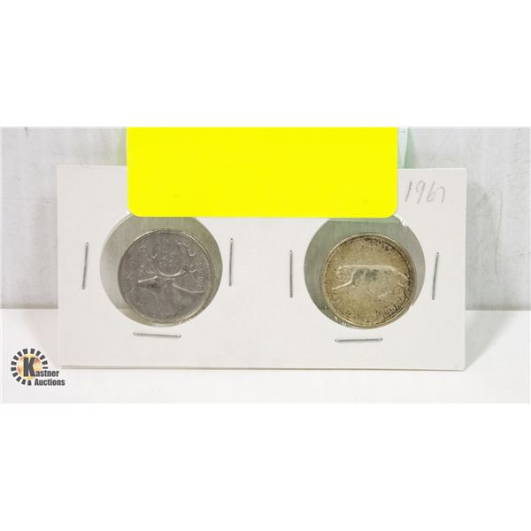 1967-68 SILVER 25 CENT COINS