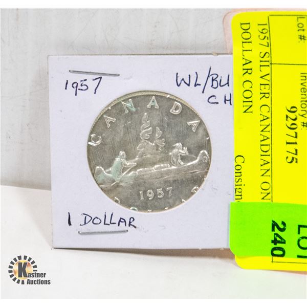 1957 SILVER CANADIAN ONE DOLLAR COIN