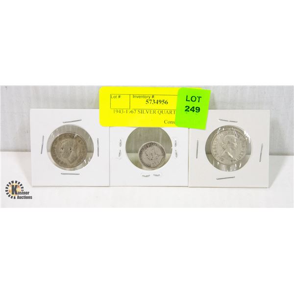 1943-1967 SILVER QUARTERS AND