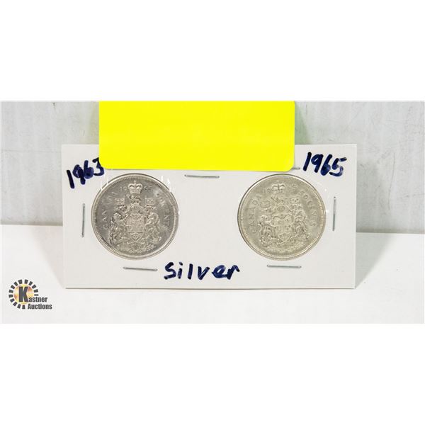 SILVER 1963-1965 50 CENT PIECES