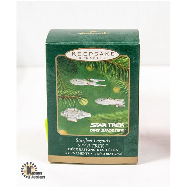 HALLMARK STAR TREK STARFLEET LEGENDS 3 ORNAMENTS