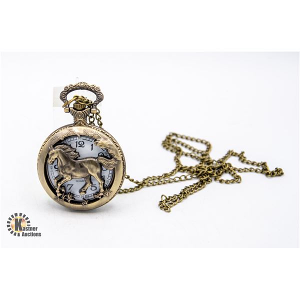 BRAND NEW BRONZE TONE POCKET WATCH WITH