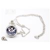 Image 1 : BRAND NEW SILVER TONE POCKET WATCH WITH