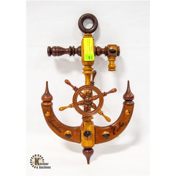DECORATIVE WOODEN ANCHOR FROM CUBA