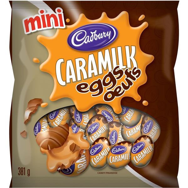 NEW 2 X 381G BAGS OF CADBURY MINI CARAMILK EGGS