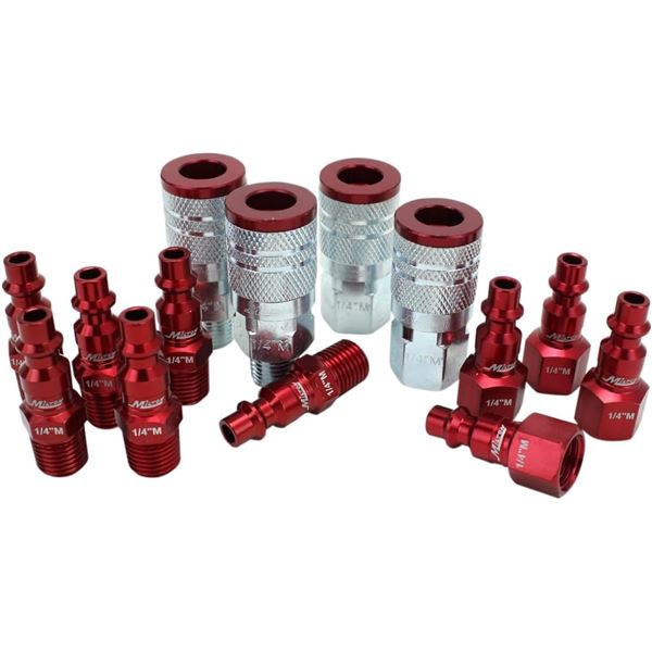 NEW MILTON COLOR FIT 14PC COUPLER KIT RED