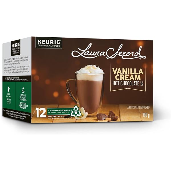 NEW 12 PACK OF LAURA SECORD VANILLA CREAM HOT