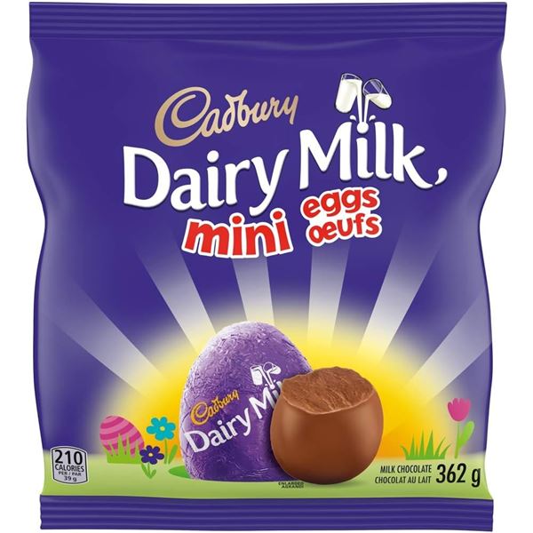 NEW 2 X 362G BAGS OF CADBURY MINI DAIRY MILK EGGS