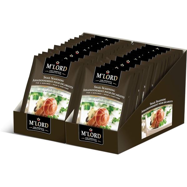 NEW BOX WITH 24 PACKS OF M'LORD SNAIL SEASONING