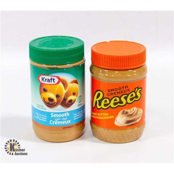 2 DIFFERENT TYPES OF PEANUT BUTTER - REESE & KRAFT
