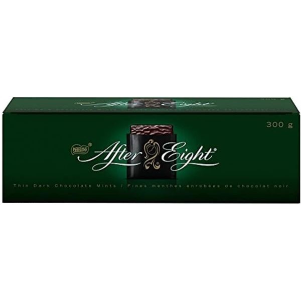 NEW BOX OF AFTER EIGHT DARK MINT THINS - 300G PER