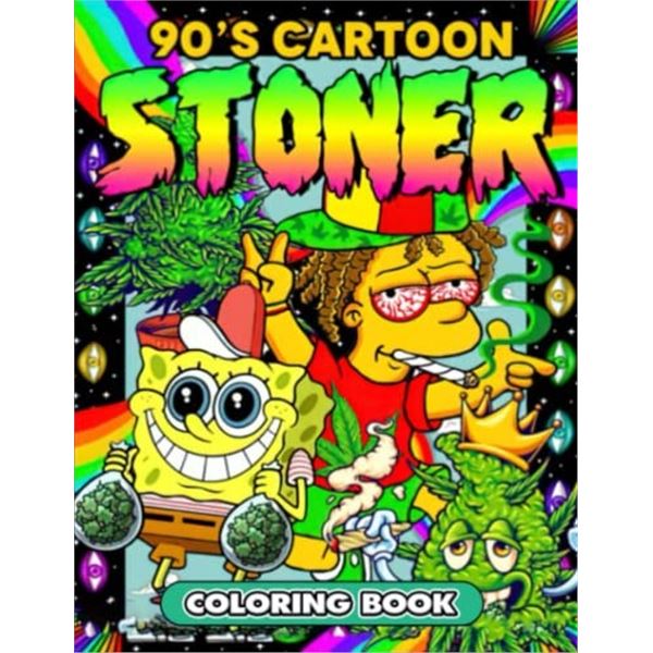 NEW PAPERBACK 90'S CARTOON STONER COLOURING BOOK