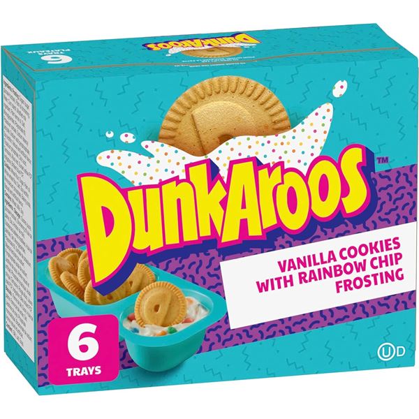 NEW 3 X 168G 6 PACK BOXES OF DUNKAROOS VANILLA