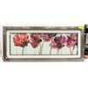 Image 1 : FRAMED FLORAL WALL HANGING 42"X18"