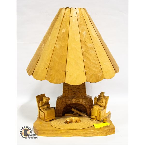 FOLK ART FIREPLACE LAMP