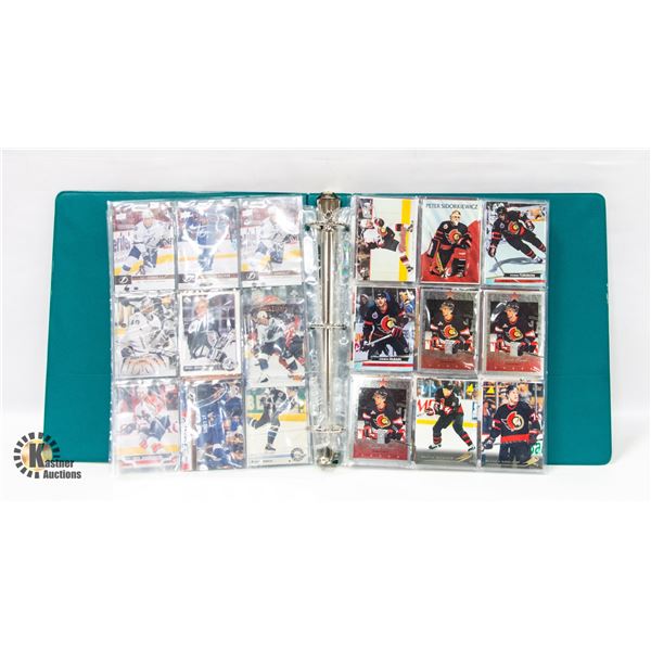 BLUE JACKETS & WILD HOCKEY CARDS BINDER