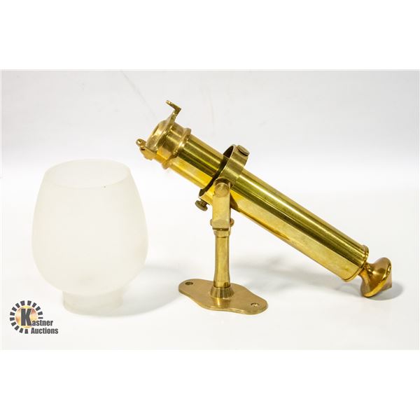 SOLID BRASS SWIVEL OIL LAMP WITH GLOBE
