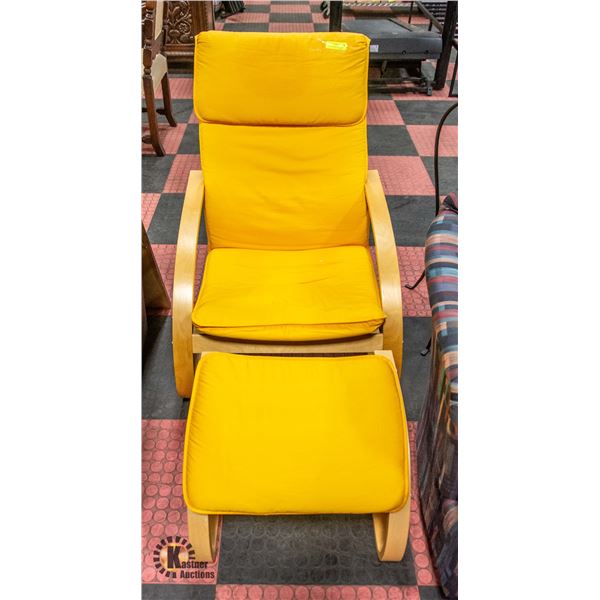 VINTAGE IKEA CANTILEVER LOUNGE CHAIR W/OTTOMAN