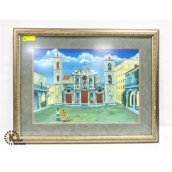 APPROX 24X30 SIGNED FRAMED ESTATE ART-ESTATE