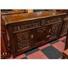 Image 1 : ANTIQUE SOLID WOOD CARVED 2 DOOR 3 DRAWER