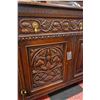 Image 2 : ANTIQUE SOLID WOOD CARVED 2 DOOR 3 DRAWER