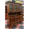 Image 1 : OAK CHINA CABINET/HUTCH- 78" X 65.5" X 17"