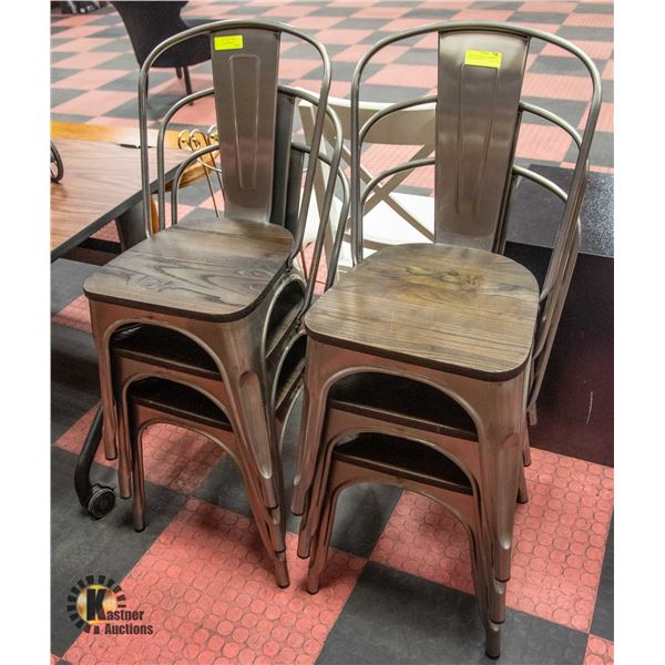 SET OF 6 "ANTIQUE GUN METAL" INDUSTRIAL LOOK