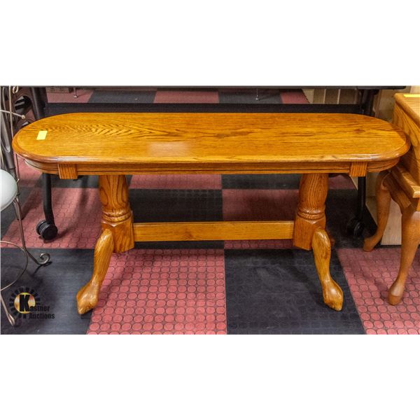 SOLID OAK SOFA TABLE15" X 53" X 25"