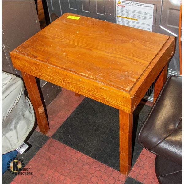 WOODEN SIDE TABLE H-23" W-17.5" L-24"