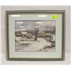 Image 1 : FRAMED WINTER SCENE PRINT “COUNTRY INN” BY