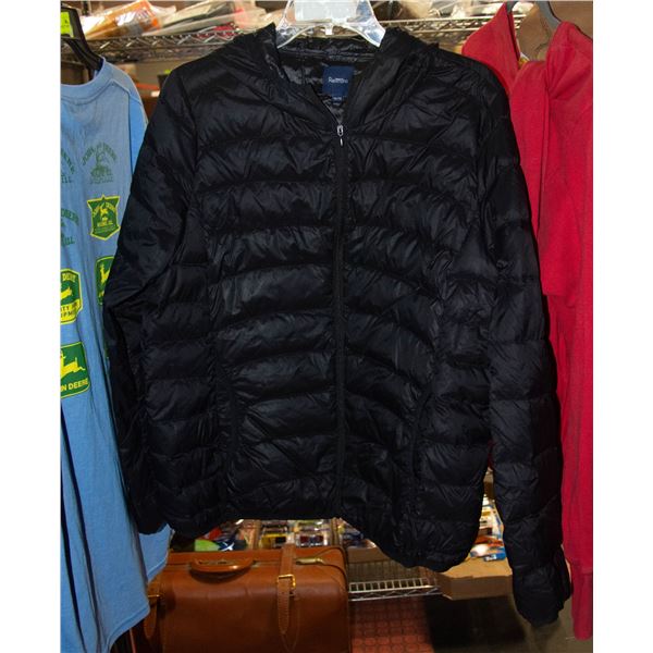 LADIES SIZE XXL BLACK HOODED PUFFER COAT-ESTATE