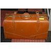 Image 1 : ANTIQUE BROWN LEATHER SUITCASE