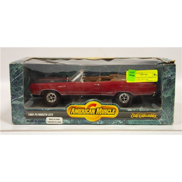 1969 PLYMOUTH GTX AMERICAN MUSCLE DIECAST CAR