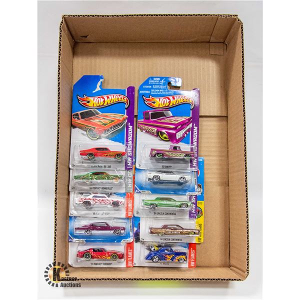 BOX WITH 10 NEW COLLECTIBLE HOTWHEEL