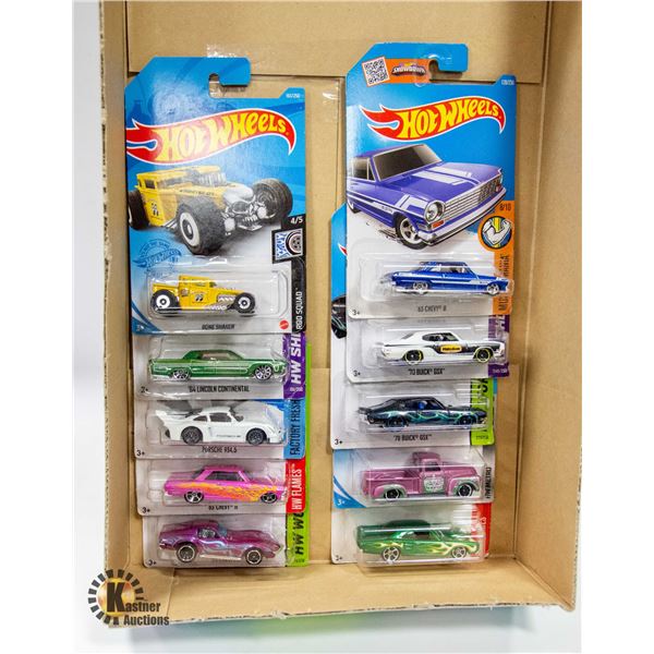 BOX WITH 10 NEW COLLECTIBLE HOTWHEEL
