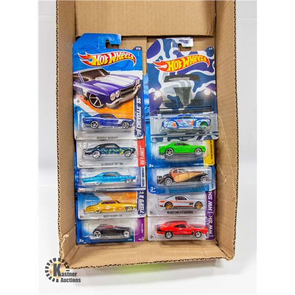 BOX WITH 10 NEW COLLECTIBLE HOTWHEEL