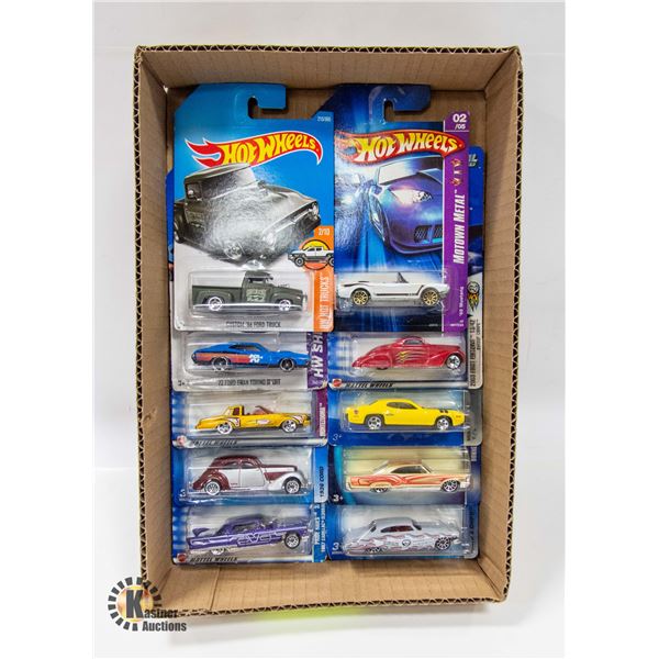 BOX WITH 10 NEW COLLECTIBLE HOTWHEEL