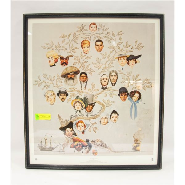 NORMAN ROCKWELL FAMILY TREE FRAMED