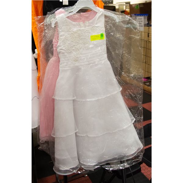PAIR OF NEW GIRLS SIZE 4 DRESSES (2 DESIGNS)