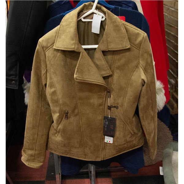 WOMENS NEW S.F. FAUX SUEDE JACKET SIZE MEDIUM