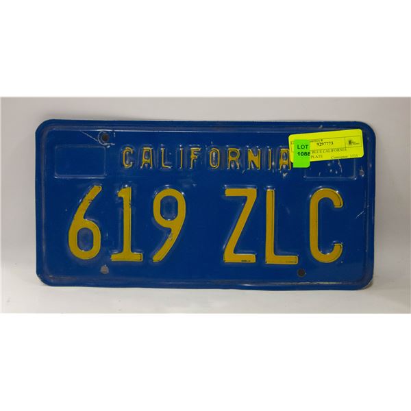 VINTAGE BLUE CALIFORNIA LICENSE PLATE