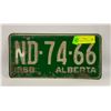 Image 1 : 1968 ALBERTA LICENSE PLATE