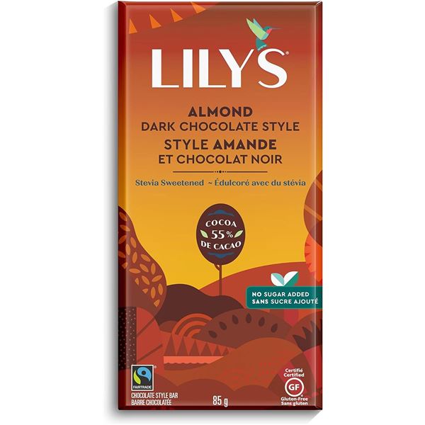 4 NEW BARS OF LILY'S ALMOND DARK CHOCOLATE STYLE