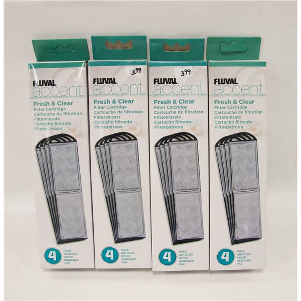 PACK OF 4 FLUVAL ACCENT FRESH AND CLEAR FILTER