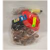 Image 1 : ASSORTED LG DOG BAG: TOYS, BRUSH, LEASH