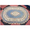 Image 1 : VINTAGE OVAL AREA RUG BLUE FLORAL