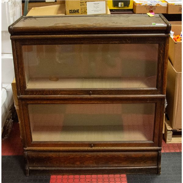 UNCLAIMED ANTIQUE BARRISTER 2 BANK BOOKCASE